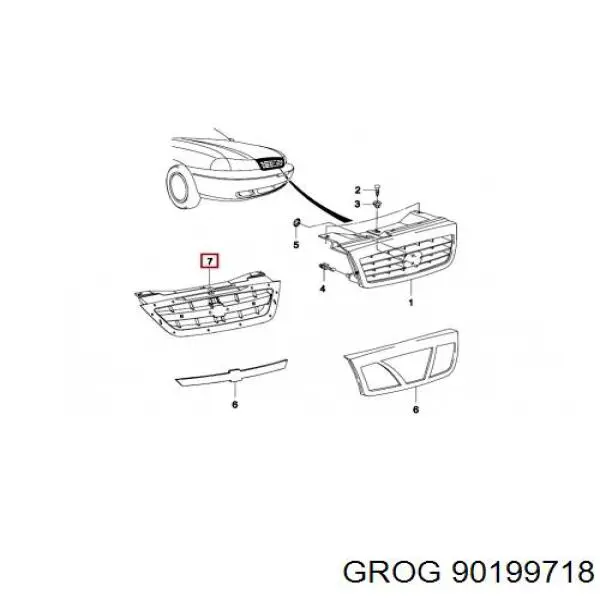 90199718 Grog kit de montaje, zapatas de freno traseras