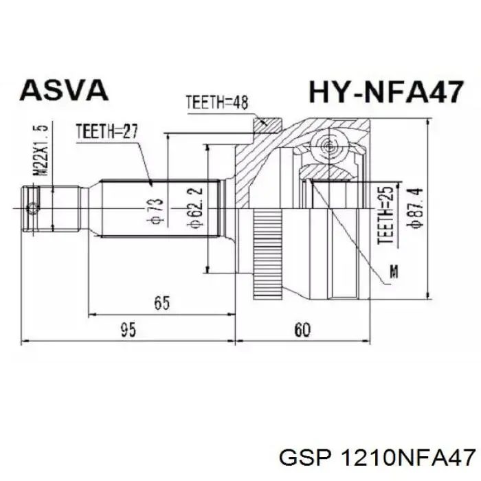 1210-NFA47 GSP junta homocinética exterior delantera