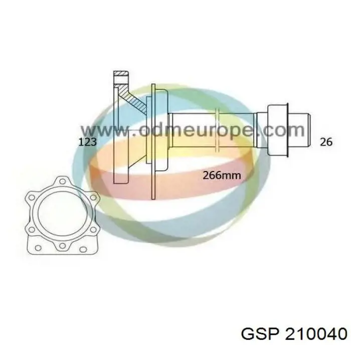210040 GSP árbol de transmisión delantero izquierdo