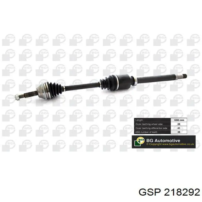 Semieje delantero derecho GSP 218292 precio, desde 456,67 EUR