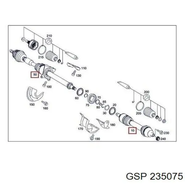 49-1124 Maxgear árbol de transmisión delantero derecho