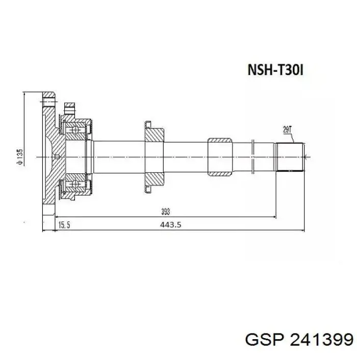 Semieje delantero derecho GSP 241399 precio, desde 125,46 EUR