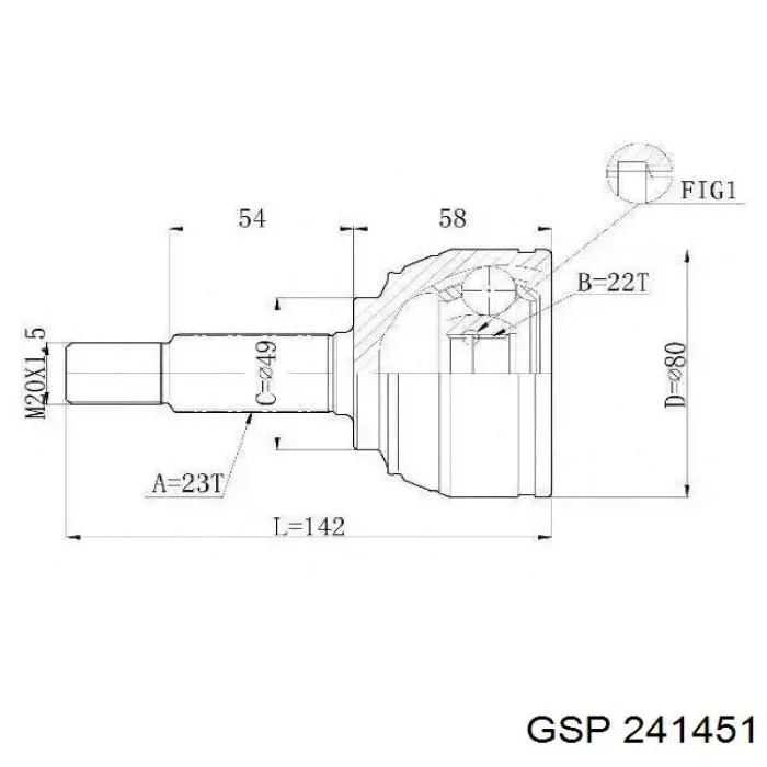 241451 GSP Semieje delantero izquierdo