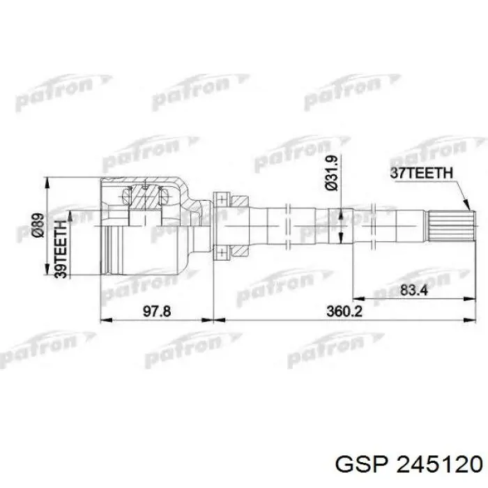 245120 GSP Semieje delantero derecho