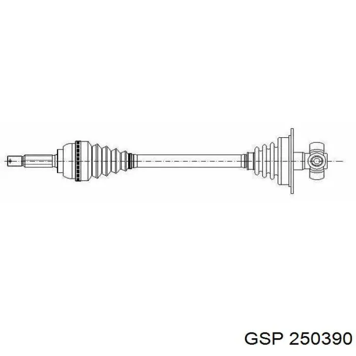 250390 GSP árbol de transmisión delantero izquierdo