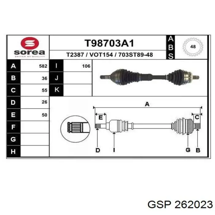 8251754 Volvo Semieje delantero izquierdo