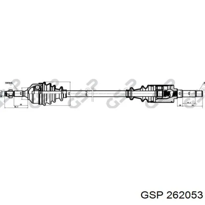 Semieje delantero derecho GSP 262053