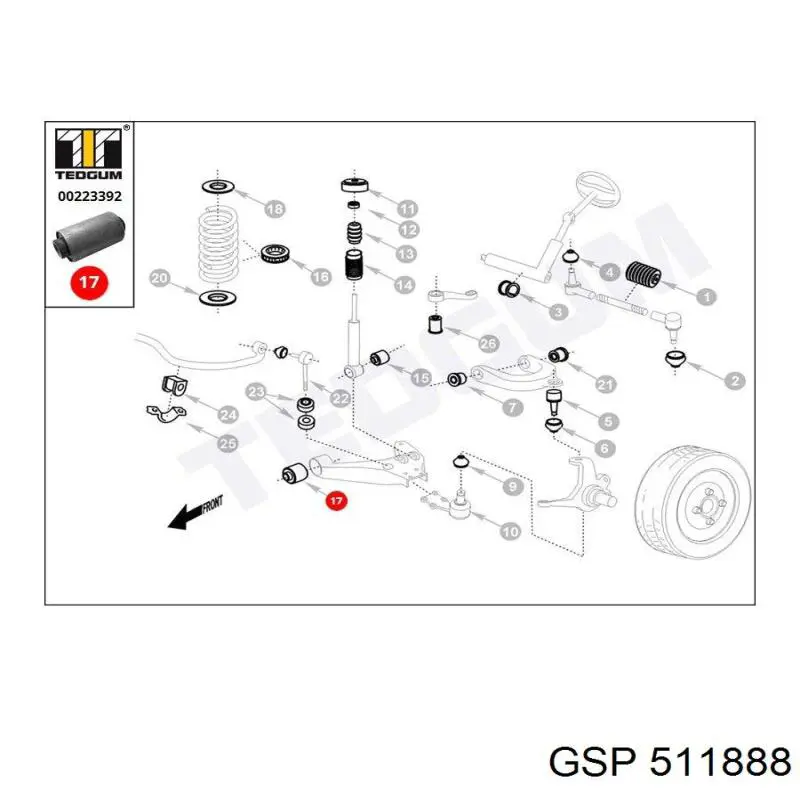 Comprar 511888 GSP Silentblock