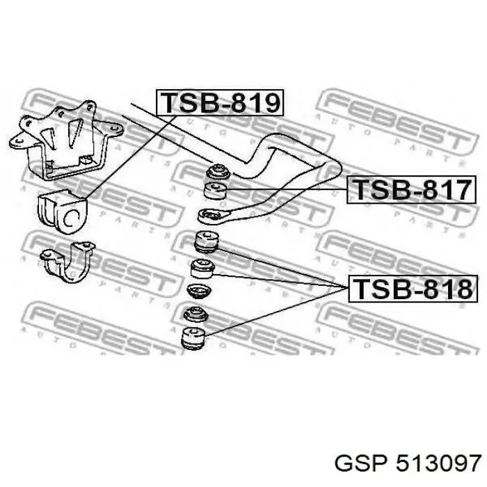 513097 GSP casquillo de barra estabilizadora delantera