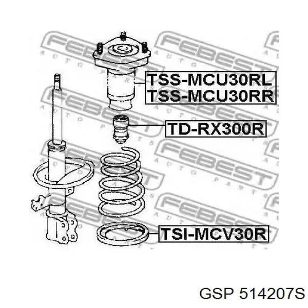 514207S GSP soporte amortiguador trasero izquierdo