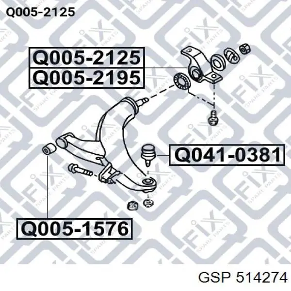 514274 GSP silentblock de suspensión delantero inferior