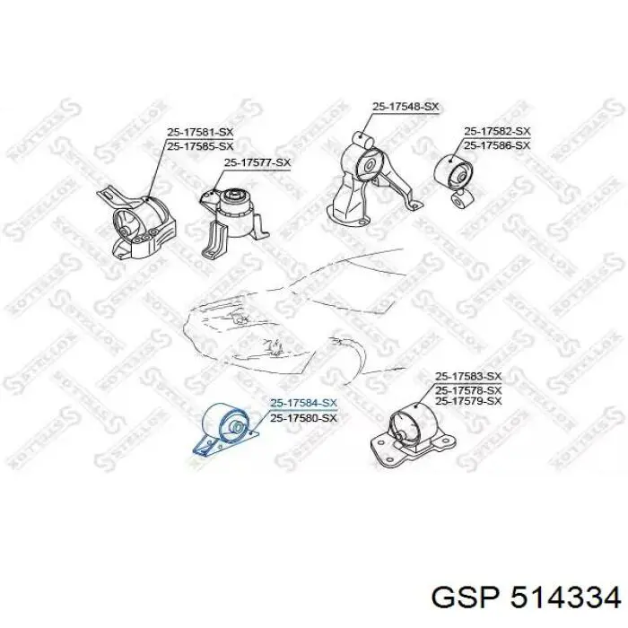 514334 GSP soporte motor delantero