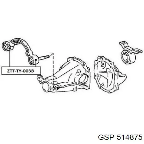 Soporte delantero del diferencial trasero 514875 GSP