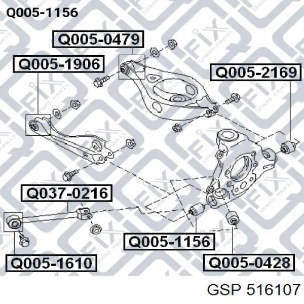 516107 GSP silentblock de mangueta trasera