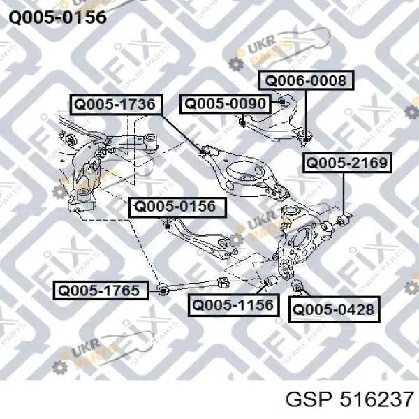 516237 GSP silentblock de suspensión delantero inferior