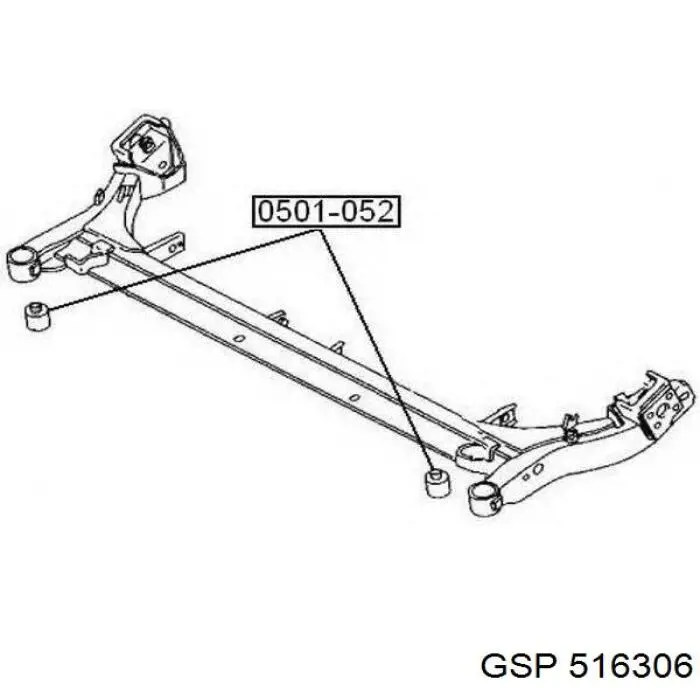 D20128460A Mazda suspensión, cuerpo del eje trasero