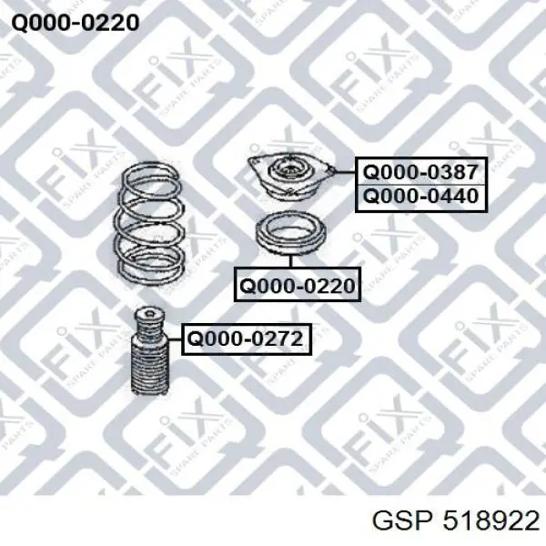 Rodamiento amortiguador delantero GSP 518922