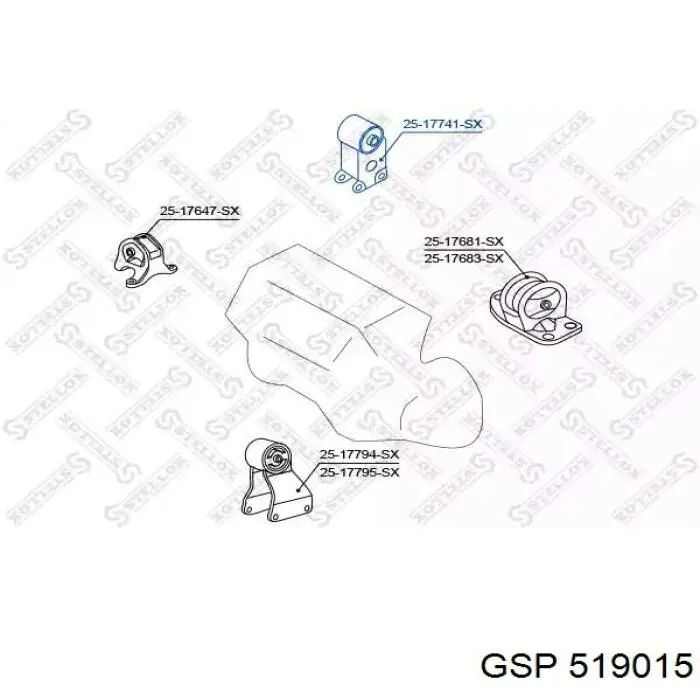 519015 GSP soporte de motor trasero