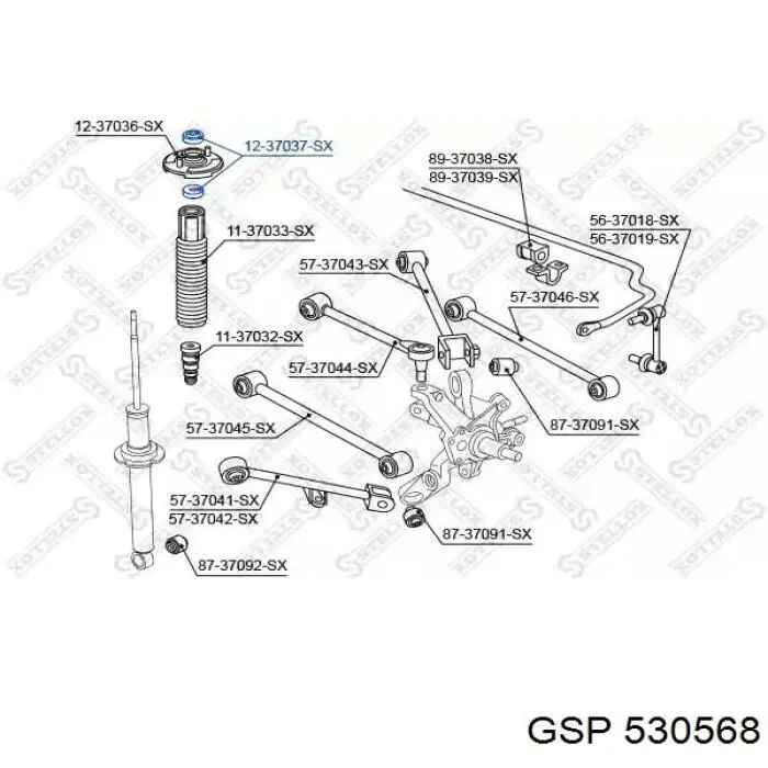 530568 GSP rodamiento amortiguador delantero