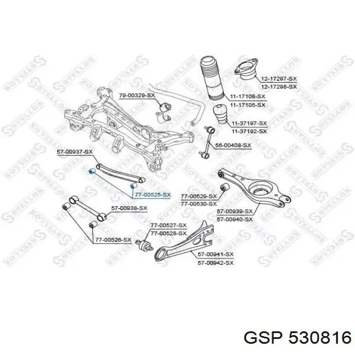 530816 GSP silentblock de brazo suspensión trasero transversal