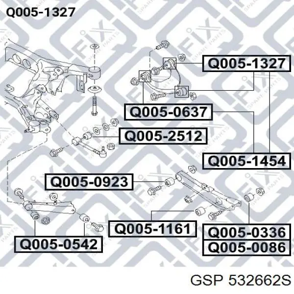 532662S GSP silentblock de brazo de suspensión trasero superior