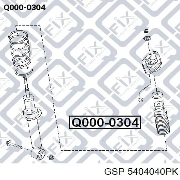 KTP-114 Japan Parts tope de amortiguador trasero, suspensión + fuelle