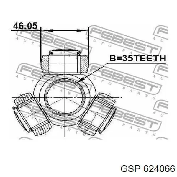 624066 GSP junta homocinética interior delantera izquierda