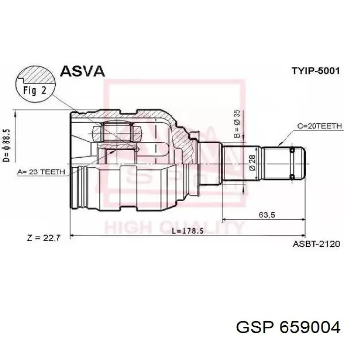 Junta homocinética interna delantera derecha GSP 659004 precio, desde 83,81 EUR