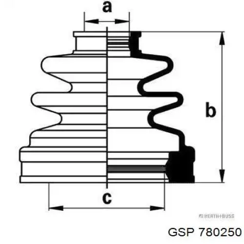 780250 GSP fuelle, árbol de transmisión exterior derecho