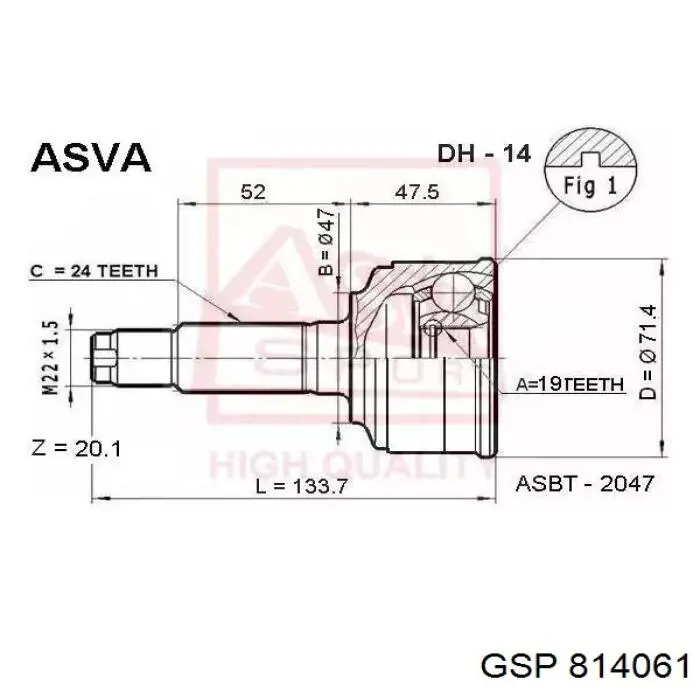 814061 GSP junta homocinética exterior delantera