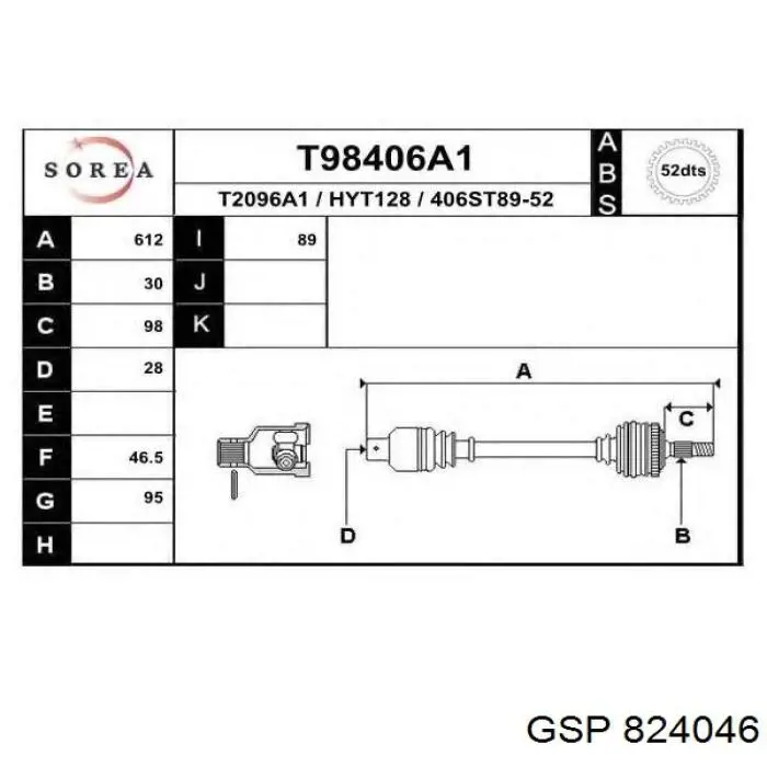 824046 GSP Junta homocinética