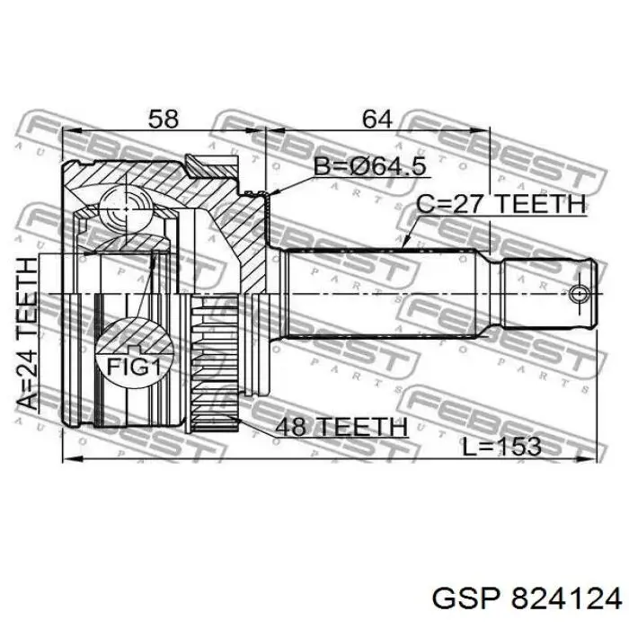 Junta homocinética exterior delantera GSP 824124 precio, desde 44,83 EUR