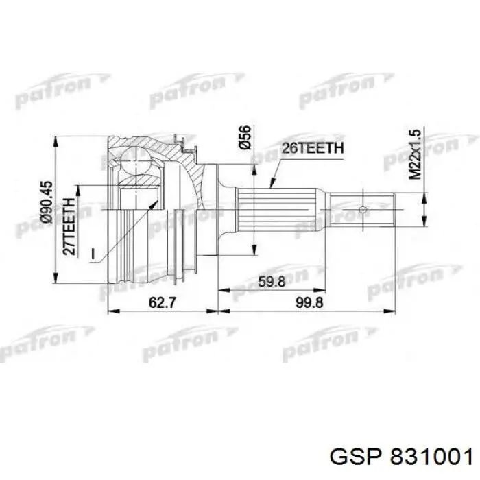 Comprar 831001 GSP Junta homocinetica