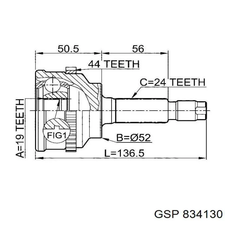 834130 GSP junta homocinética exterior delantera