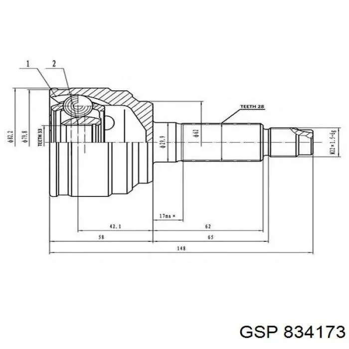 Junta homocinética exterior delantera GSP 834173 precio, desde 38,98 EUR