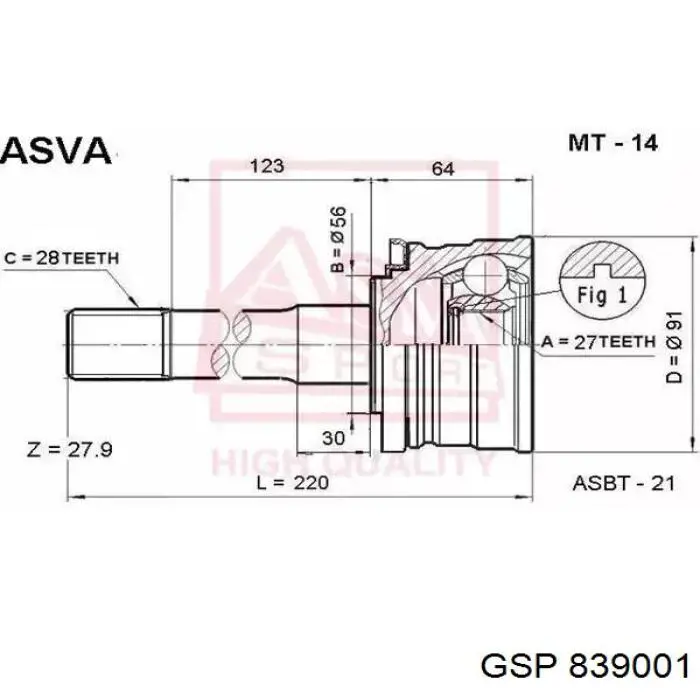 Comprar 839001 GSP Junta homocinetica