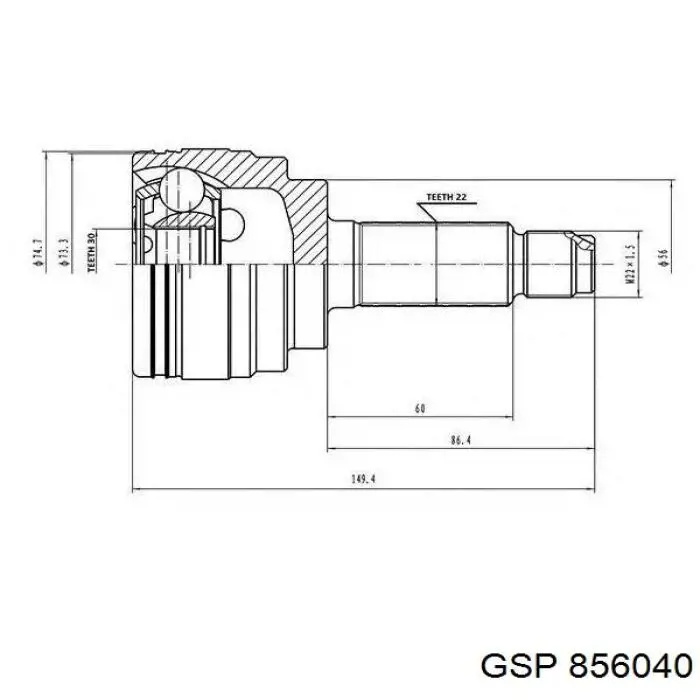Junta homocinetica 856040 GSP