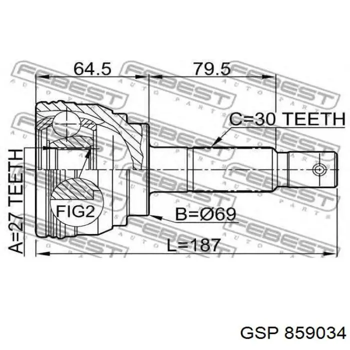 Junta homocinética exterior delantera GSP 859034 precio, desde 66,76 EUR