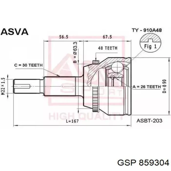 Comprar 859304 GSP Junta homocinetica