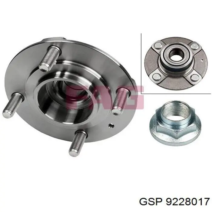 Comprar 9228017 GSP Cubo de rueda, Eje trasero