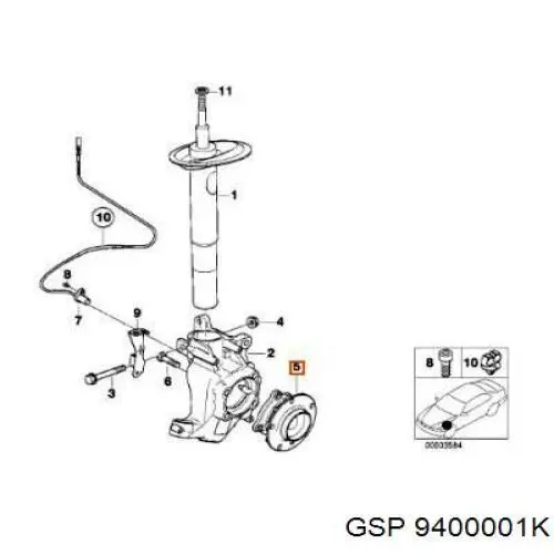 Cubo de rueda delantero BMW 5 E39