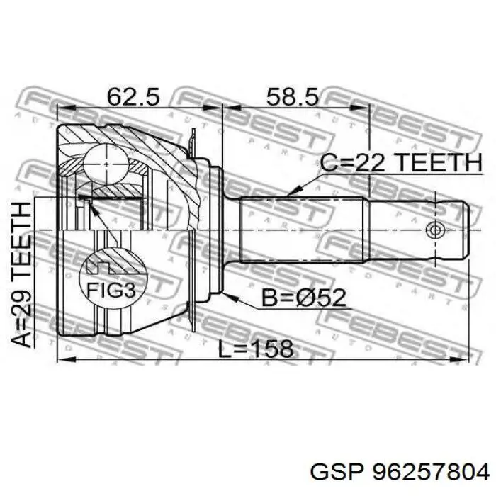 Comprar 96257804 GSP Junta homocinetica