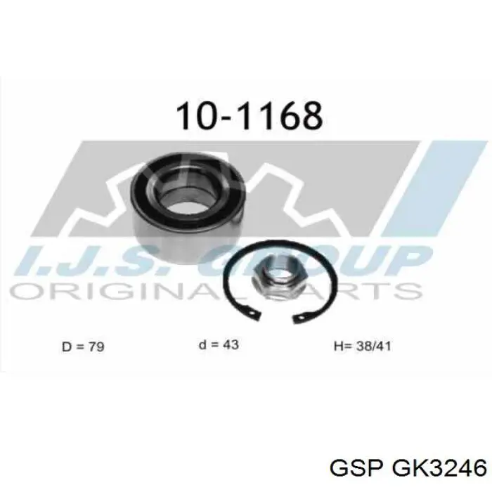 Cojinete de rueda delantero GK3246 GSP