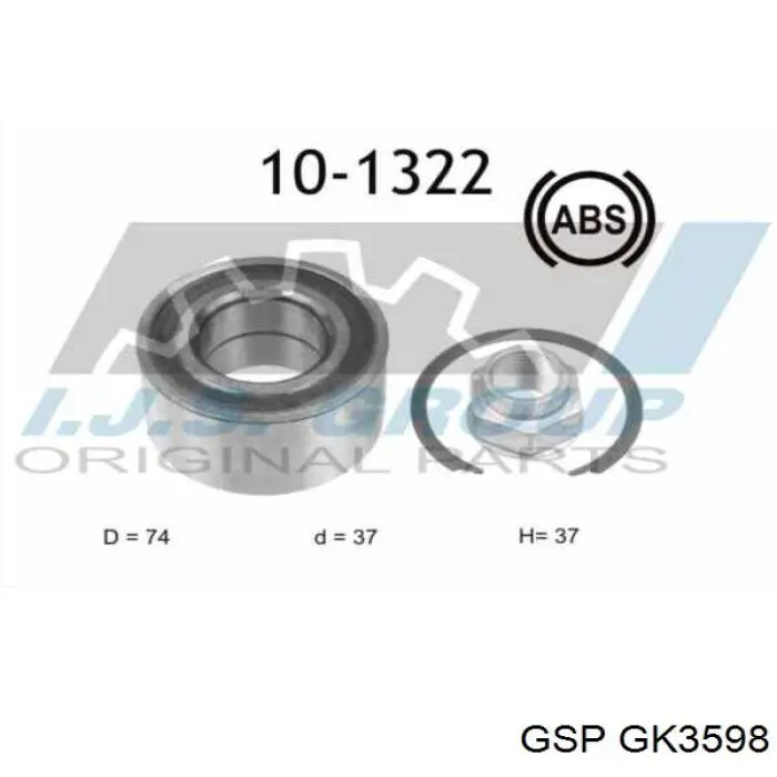 Cojinete de rueda delantero 71753820 Fiat/Alfa/Lancia