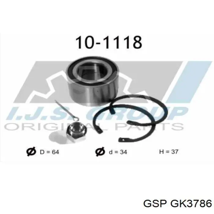 Cojinete de rueda delantero GK3786 GSP