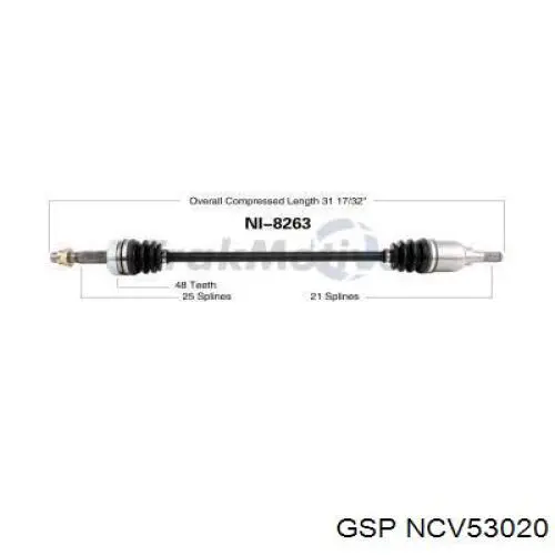 Palier trasero GSP NCV53020 precio, desde 61,71 EUR