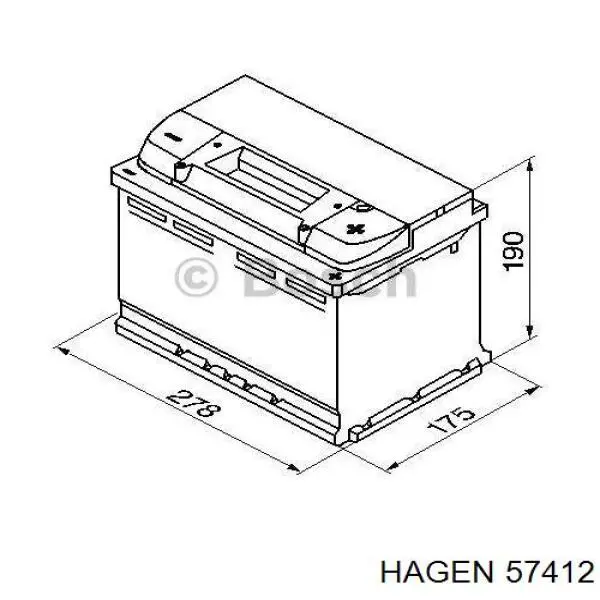 Batería de Arranque Hagen 74 ah (57412)