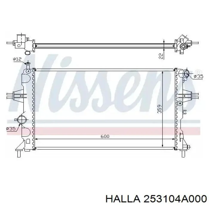 25310-4A000 Halla radiador refrigeración del motor