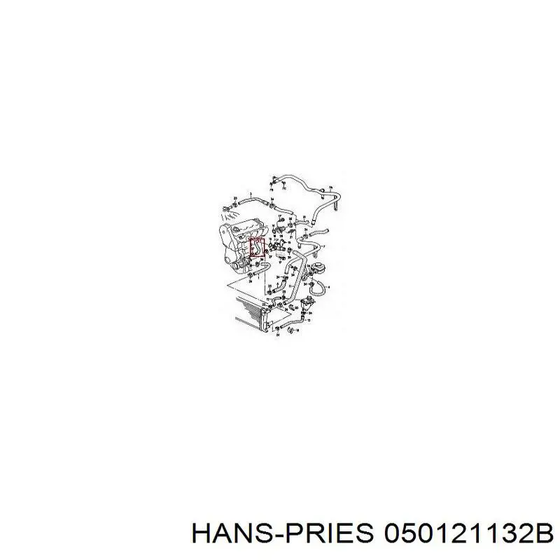 050121132B Hans Pries (Topran) brida del sistema de refrigeración (triple)