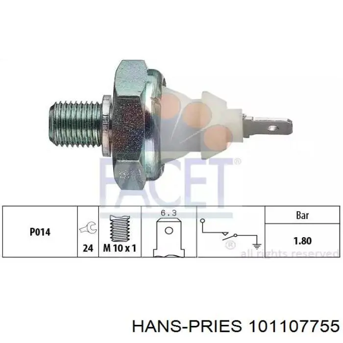 Sensor de presión de aceite 101107755 Hans Pries (Topran)